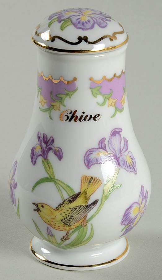 Birds and Blossoms-Spice Jars Chive-Yellow Warbler - Spice Jar Set-Ind Jar-Motif 6 by Lenox-1