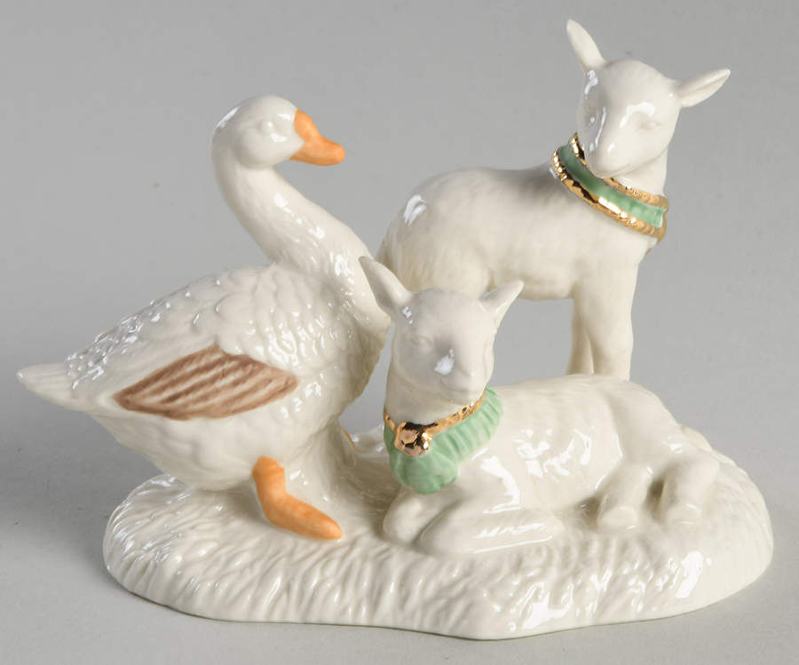 First Blessing-Nativity Goose And Lambs - No Box by Lenox-1