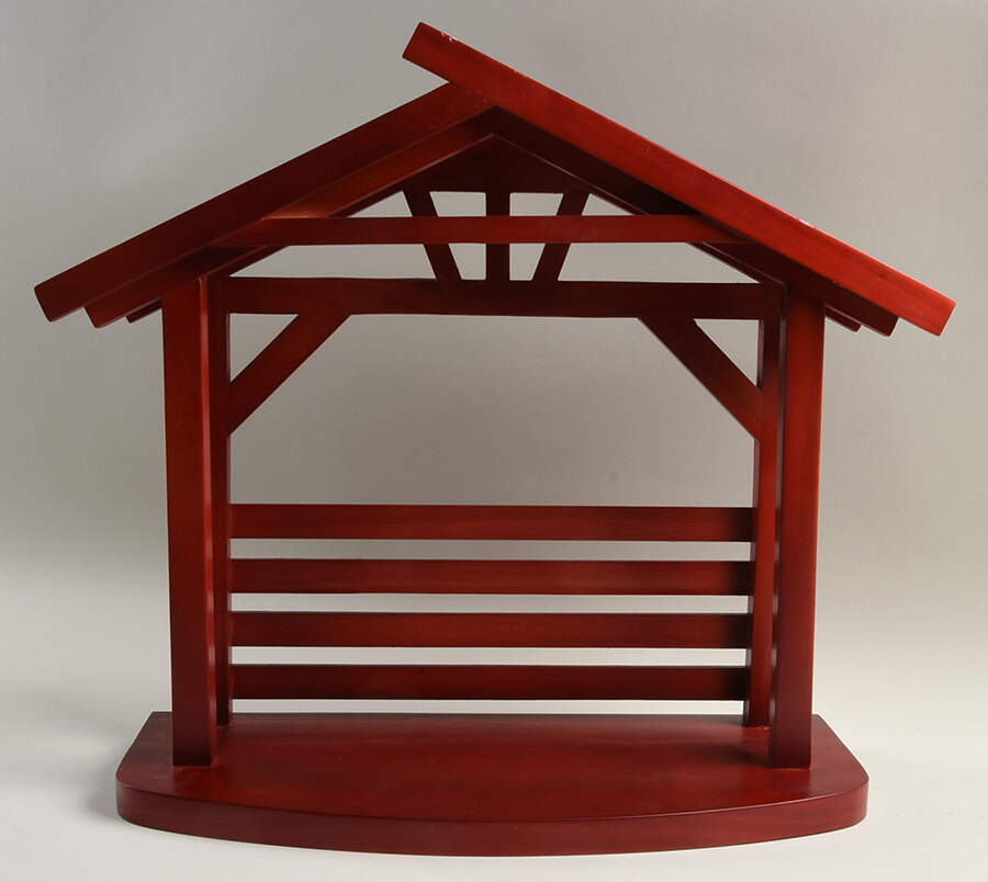 First Blessing-Nativity Creche-Cherry Stain - Creche/Stable-Wood by Lenox-1