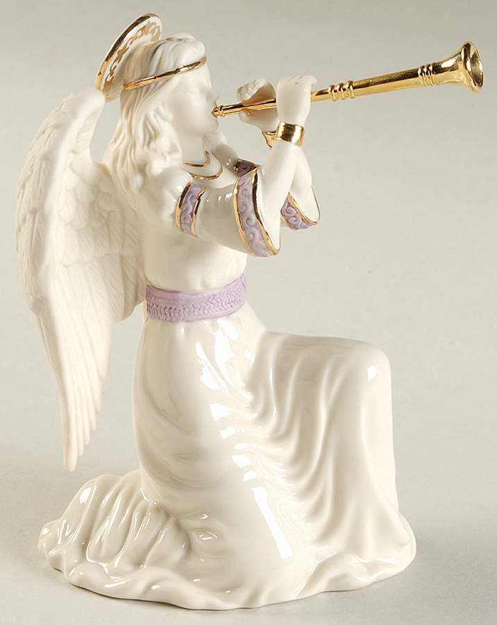 First Blessing-Nativity Kneeling Angel With Trumpet - No Box by Lenox-1