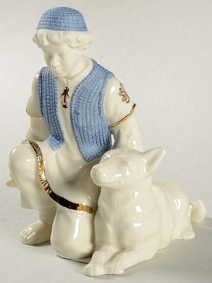 First Blessing-Nativity Shepherd Boy With Sheep Dog - Boxed by Lenox-1