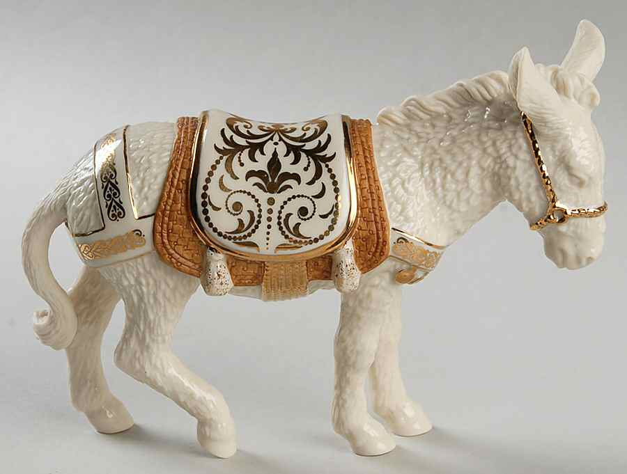 First Blessing-Nativity Donkey-Standing-Gold - Boxed by Lenox-1