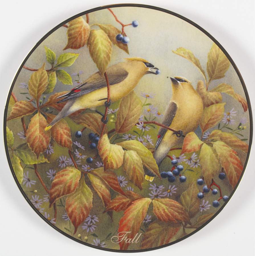Mcclung Annual Seasons Fall-Cedar Waxwings - No Box by Lenox-1