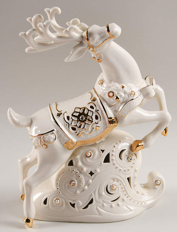 Florentine & Pearl Collection Lighted Reindeer - No Box by Lenox-1