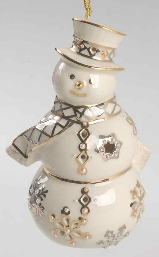 Florentine & Pearl Collection Snowman Ornament - Boxed by Lenox-1