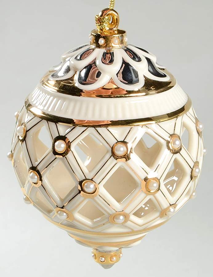 Florentine & Pearl Collection Ball Ornament - No Box by Lenox-1
