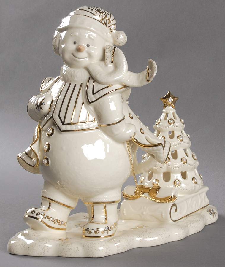 Florentine & Pearl Collection Lighted Snowman - Boxed by Lenox-1