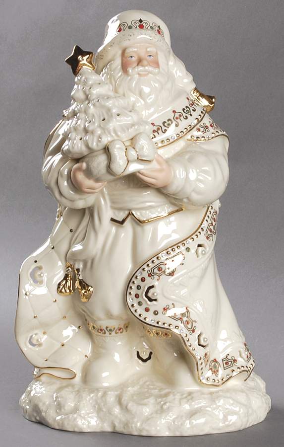 Florentine & Pearl Collection Lighted Santa W/ Tree - Boxed by Lenox-1