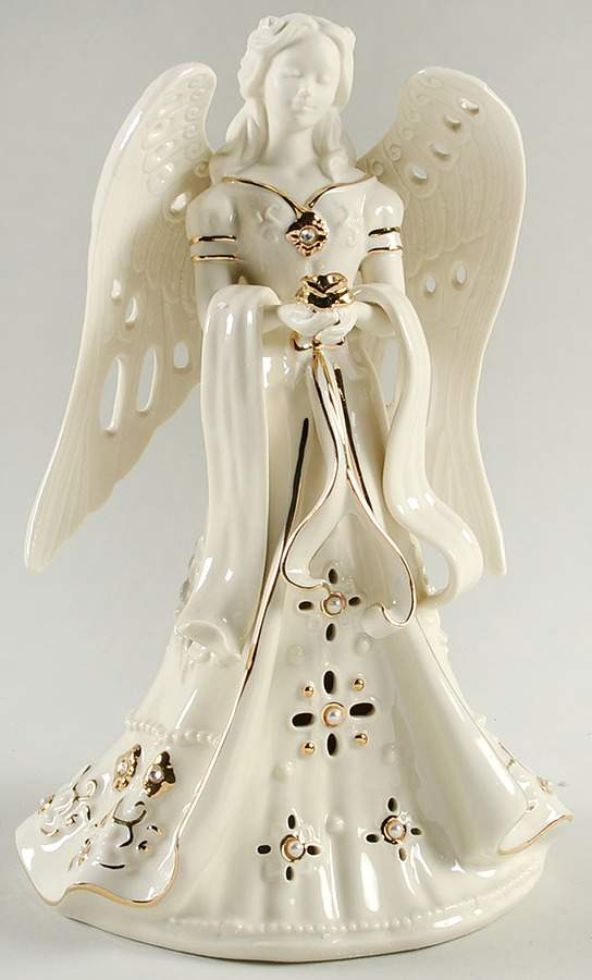 Florentine & Pearl Collection Angel Lit Figurine - Boxed by Lenox-1
