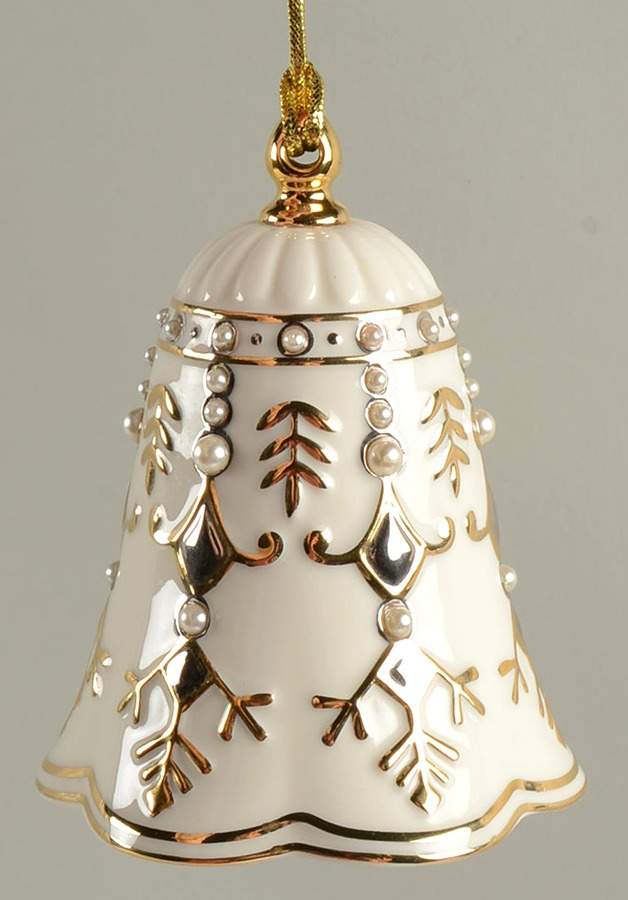 Florentine & Pearl Collection Bell Ornament - Boxed by Lenox-1