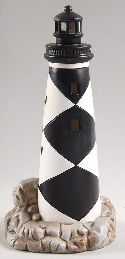 Atlantic Region Lighthouse  Cape Lookout, Nc-On Rocks - No Box by Lefton-1