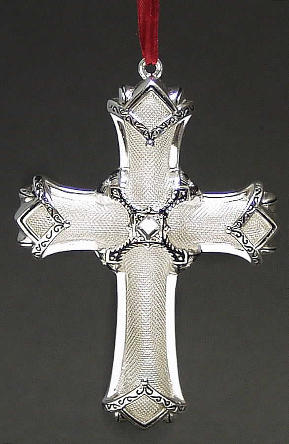 Mesh Christmas Ornament Holiday Cross - Boxed by Lenox-1
