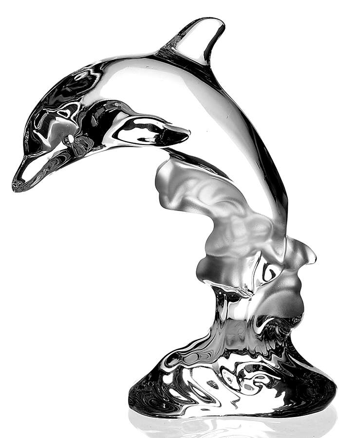 Crystal Animals Dolphin Jumping From Wave - No Box by Lenox-1