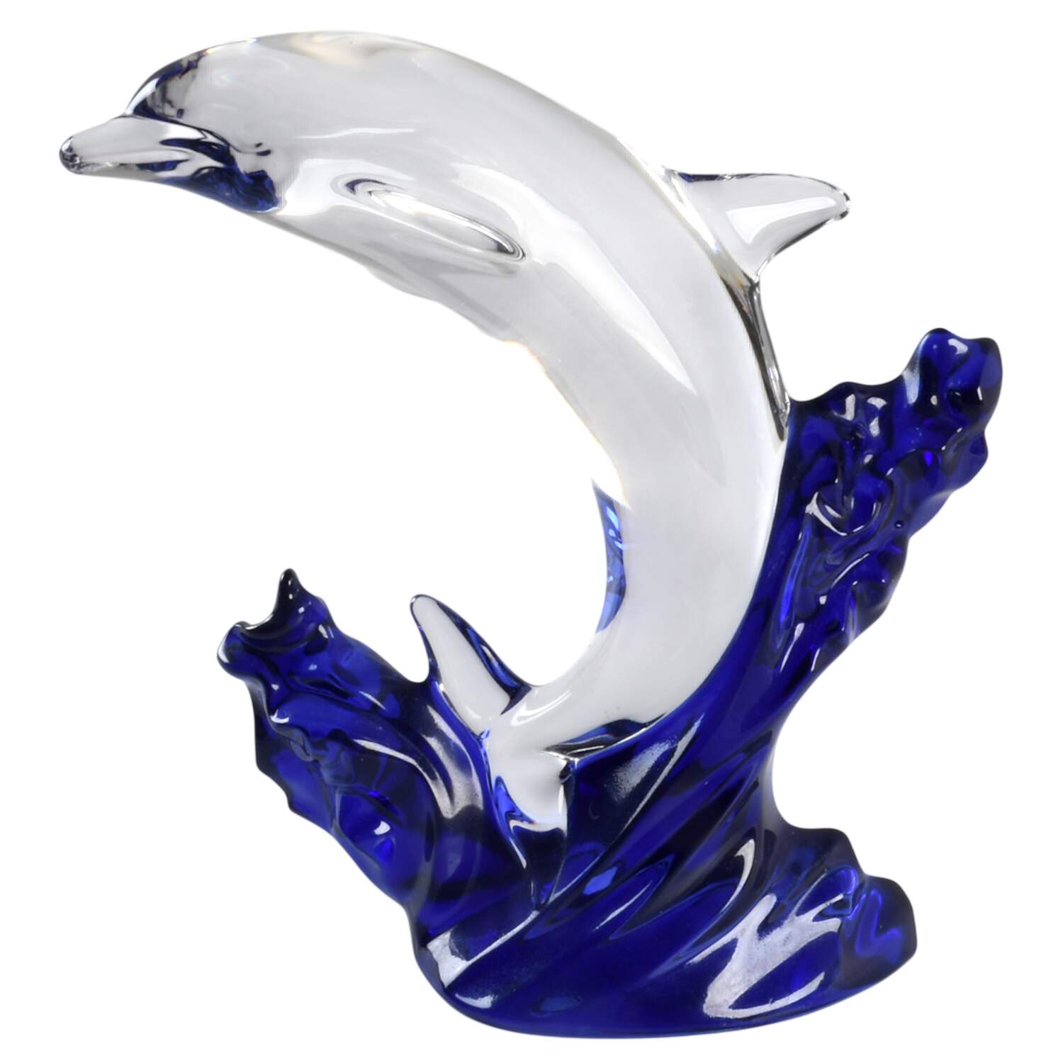 Crystal Animals Magnificent Dolphin-Blue Water - No Box by Lenox-1