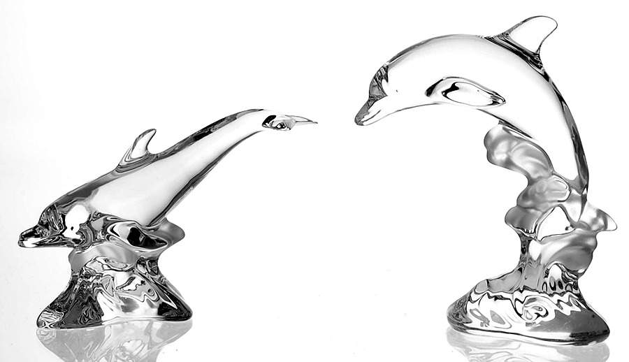 Crystal Animals Dolphin Duet- Set Of 2 - No Box by Lenox-1