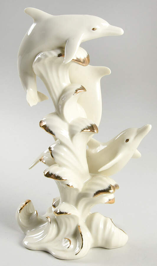 Classic Ivory Animals Wave Dancers-Dolphins - Boxed by Lenox-1
