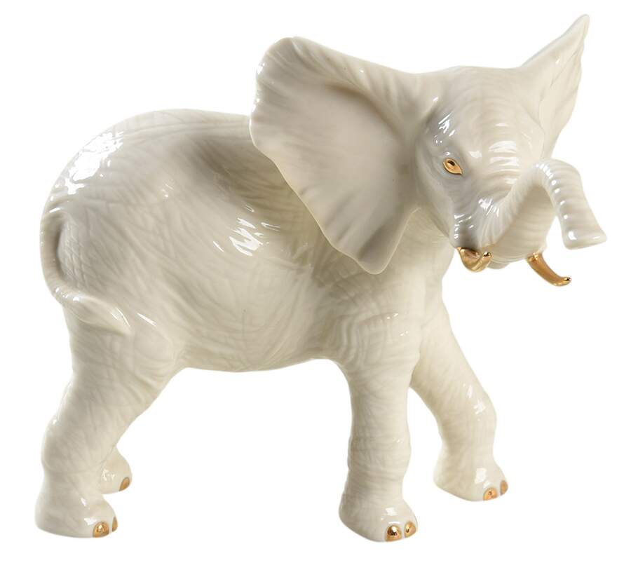 Classic Ivory Animals Elephant-Face Right - With Box by Lenox-1
