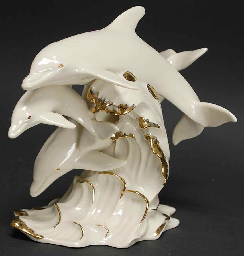 Classic Ivory Animals Between Sea & Sky-Dolphins - Boxed by Lenox-1
