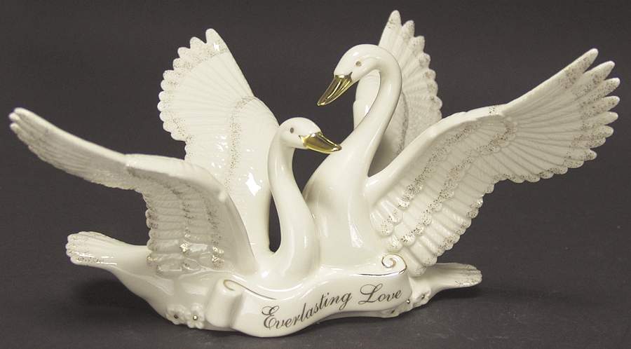 Classic Ivory Animals Everlasting Love-Swans - No Box by Lenox-1