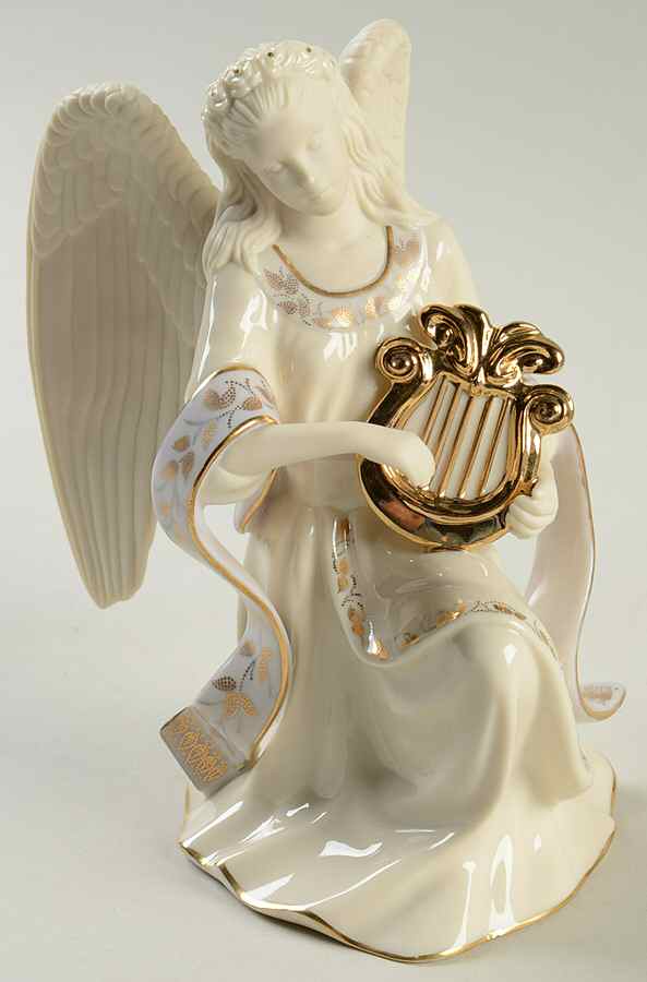 Baroque Angel Figurines Baroque Angel With Harp - No Box by Lenox-1