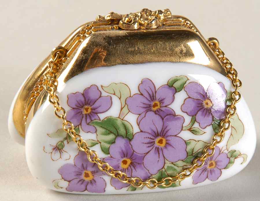 Lefton Hinged Boxes Pocket Book-Violets - Boxed by Lefton-1