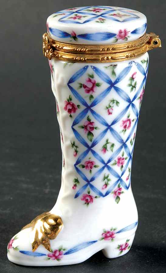 Lefton Hinged Boxes Boot-Red Roses - Boxed by Lefton-1