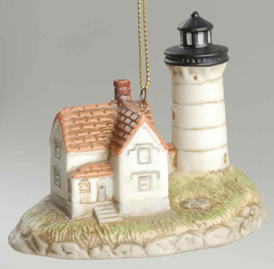 Porcelain Lighthouse Ornaments Cape Neddick, Me - With Box by Lefton-1