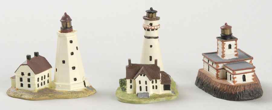 Lighthouse Thimble Collection Sandy Hook/Tillamook Rock/Grosse Point - Boxed by Lenox-1