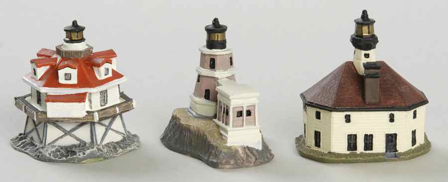 Lighthouse Thimble Collection Thomas Point Shoal/Eldred Rock/Split Roc - Boxed by Lenox-1