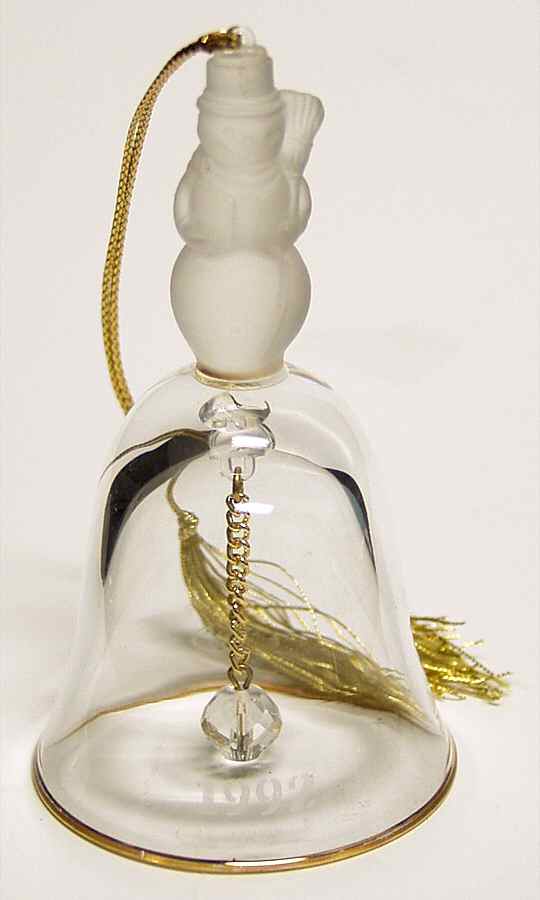 Annual Crystal Bell Ornament Snowman - No Box by Lenox-1