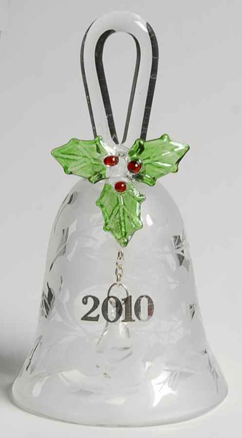 Annual Crystal Bell Ornament Holly - No Box by Lenox-1