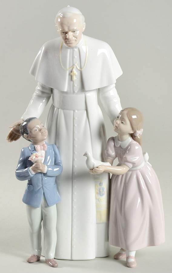 Religious and Nativity Pope John Paul Ii-With Children - No Box by Lladro-1