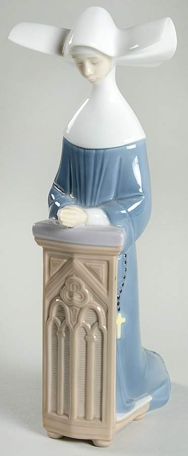 Nuns Meditation (Blue) - Boxed by Lladro-1