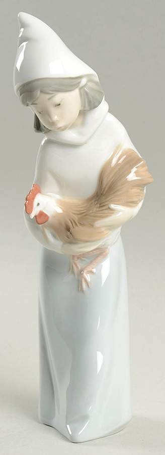 Children Nativity Shepherdess With Rooster - Boxed by Lladro-1