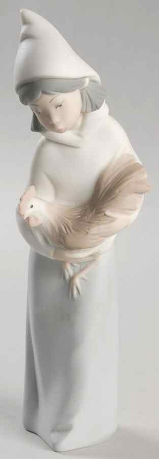 Children Nativity Shepherdess With Rooster - No Box by Lladro-1