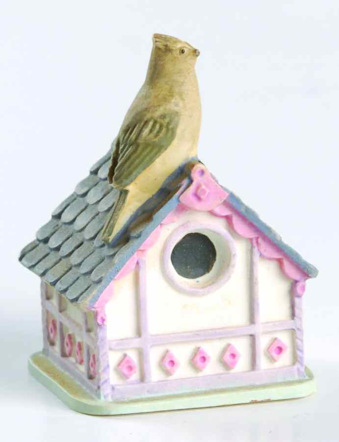 Garden Birdhouse Thimble Collection Tufted Titmouse On Swiss Chalet - Boxed by Lenox-1