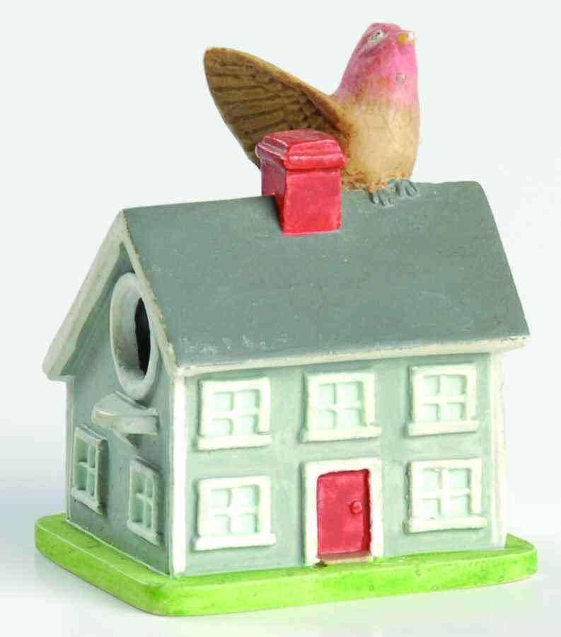 Garden Birdhouse Thimble Collection Purple Finch On Salt Box - Boxed by Lenox-1