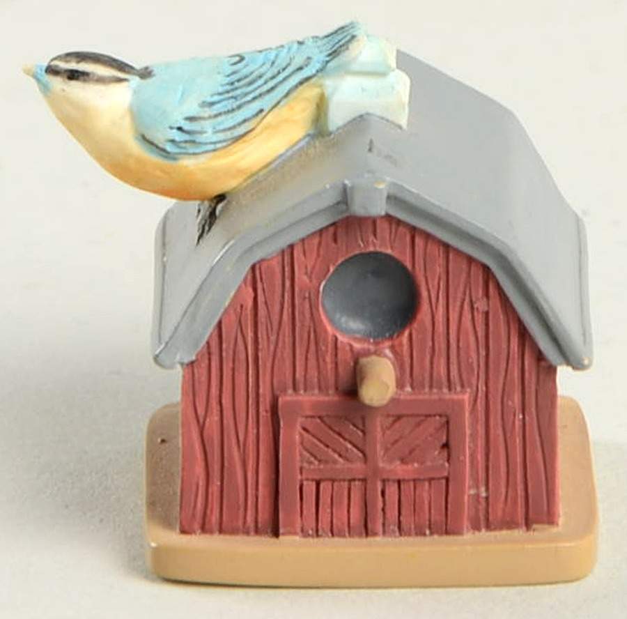 Garden Birdhouse Thimble Collection Nuthatch On Birdhouse - No Box by Lenox-1
