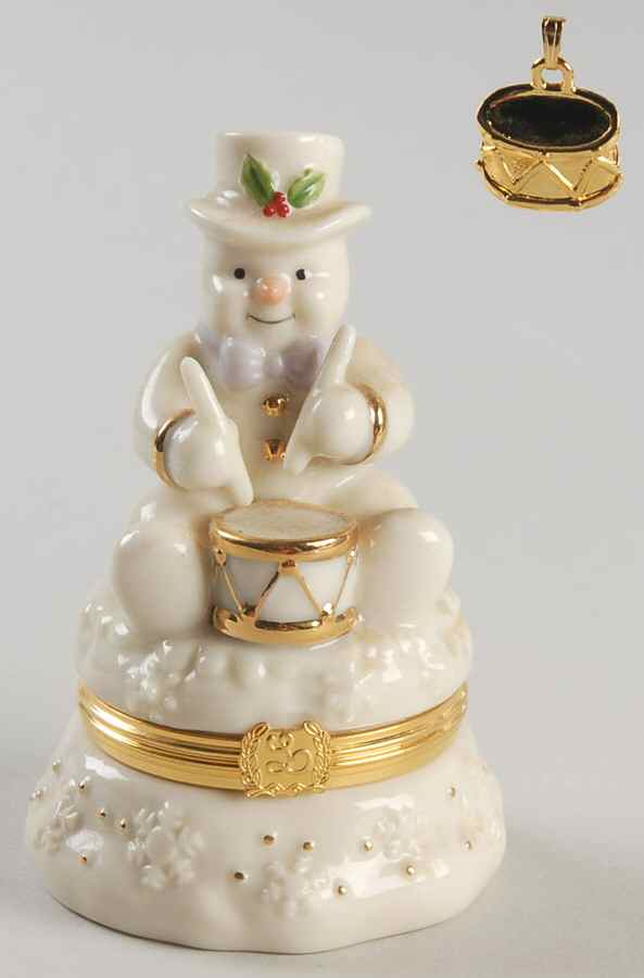 Lenox Treasures Snowman Box Drumming Up Surprises-Drum Charm - Boxed by Lenox-1