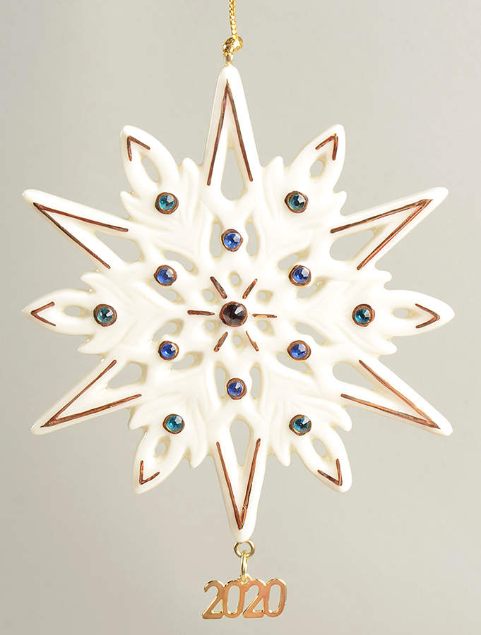 China Snowflake Ornament 2020 Gemmed Snowflake - Boxed by Lenox-1