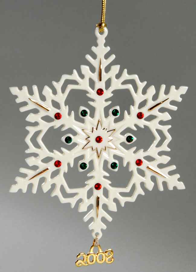 China Snowflake Ornament 2008 Snowflake - Boxed by Lenox-1