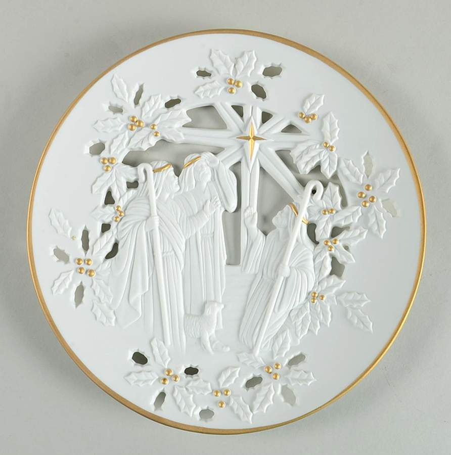 Pierced Nativity Plates Shepherds - Boxed by Lenox-1