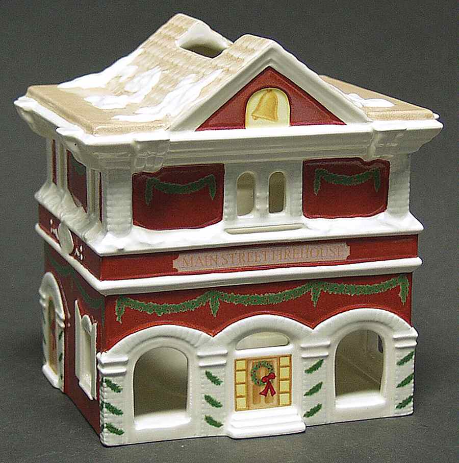 Holiday Village Figurals Fire Station-Votive - Boxed by Lenox-1