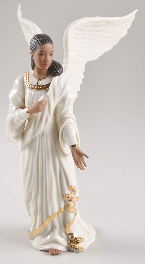 Oh Holy Night-Ebony Nativity Angel Without Horn - No Box by Lenox-1