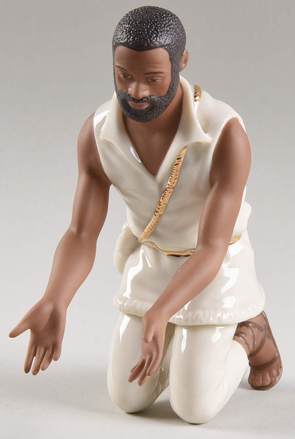 Oh Holy Night-Ebony Nativity Shepherd Kneeling - No Box by Lenox-1