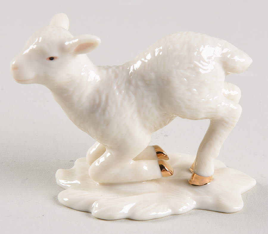 Oh Holy Night-Ebony Nativity Lamb Kneeling - No Box by Lenox-1