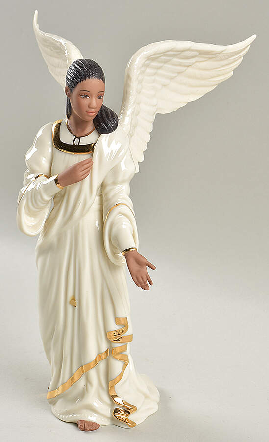 Oh Holy Night-Ebony Nativity Angel With Horn - No Box by Lenox-1