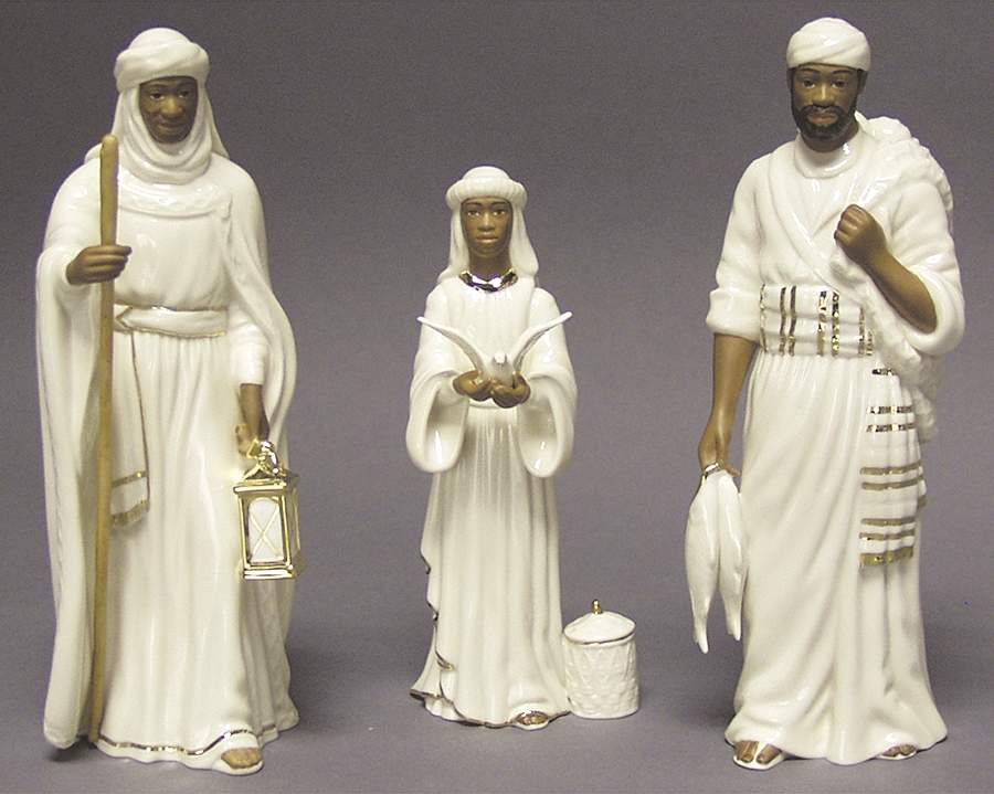 Oh Holy Night-Ebony Nativity Townspeople Of Bethlehem-3 Pc - Boxed by Lenox-1