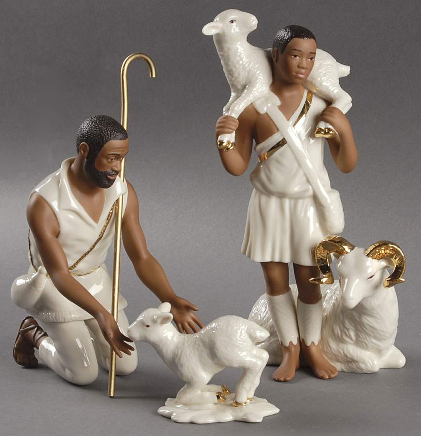 Oh Holy Night-Ebony Nativity Shepherds-Set Of 3 - Boxed by Lenox-1