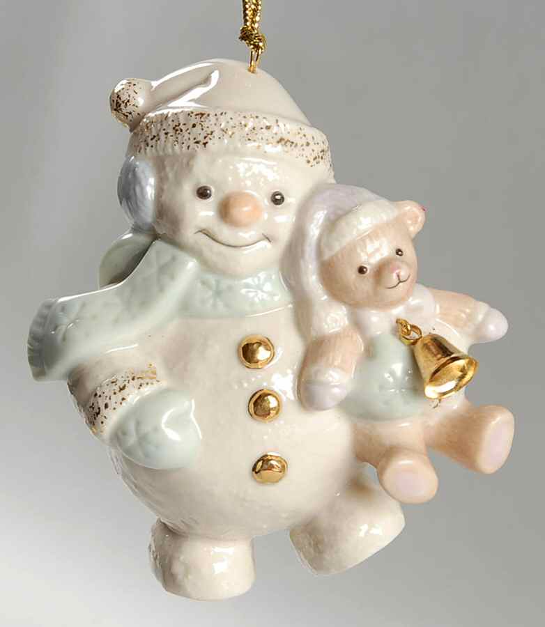 Snowlight Snowmen Snowman Hugging Teddy - No Box by Lenox-1